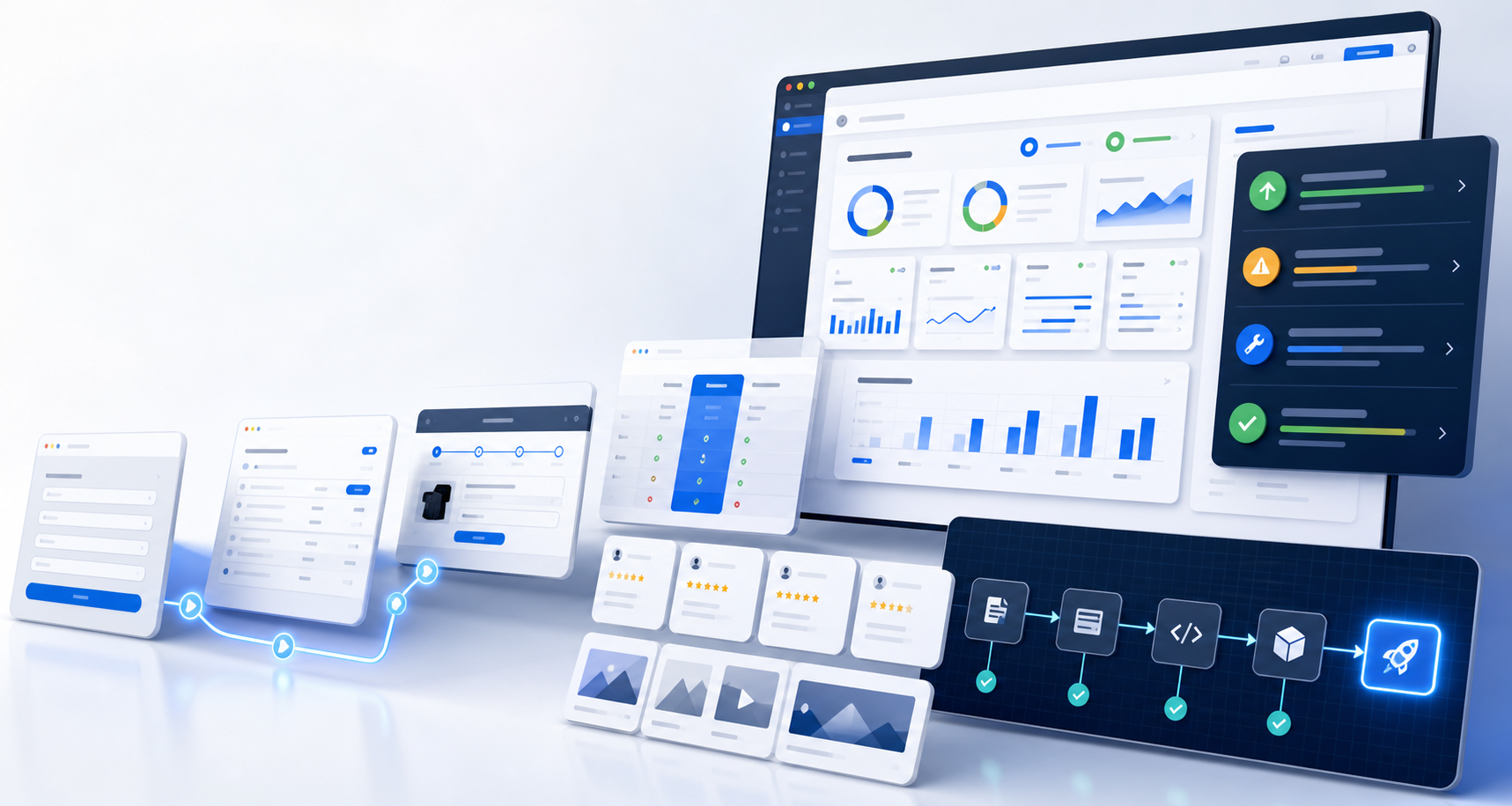 Zendory revenue cockpit showing dashboards, forms, reports, proof cards, and workflow automation